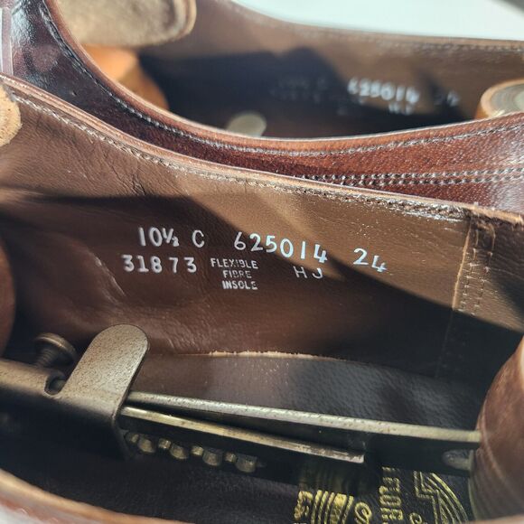 Florsheim Dress Shoes Mens Sz 10.5 C Vtg Derby Brown Lace Up Shoe Trees 625014 - Picture 10 of 13